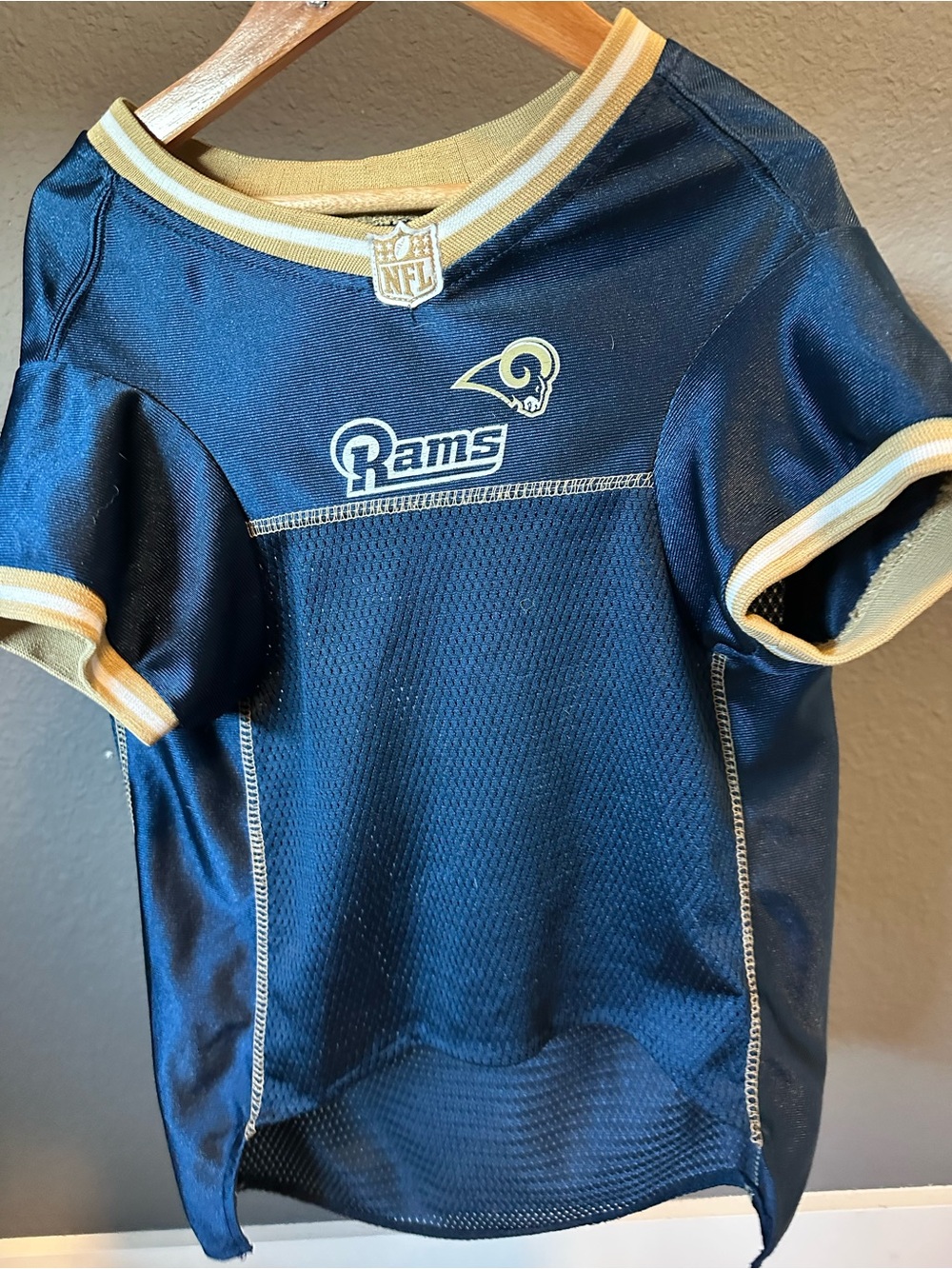 Pets First Navy & Gold Los Angeles Rams Pet Jersey